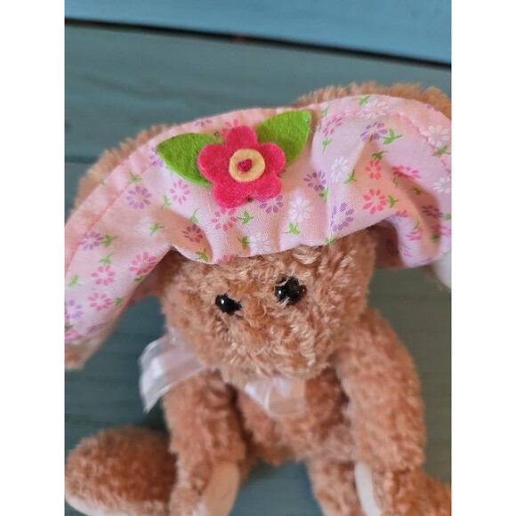 TY Beanie Babies Sunbonnet The Rabbit  7" Plush Toy Stuffed Animal Bunny Hat Tag - Picture 6 of 8